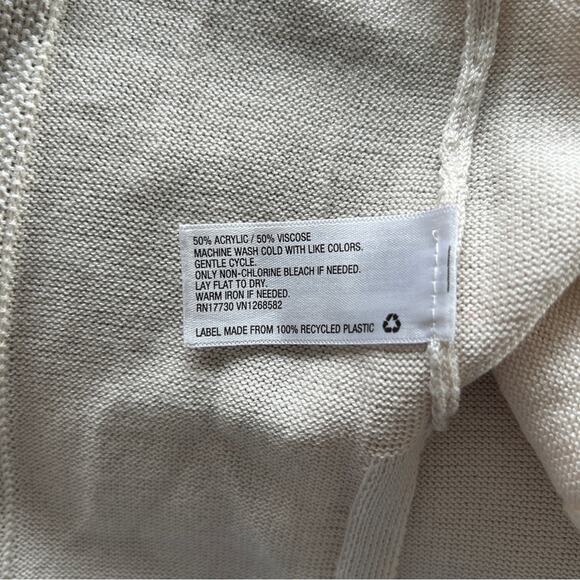 ✨ Prologue Mushroom/Cream Long Sleeve Lightweight Knit Open Cardigan Size Medium - Picture 11 of 11